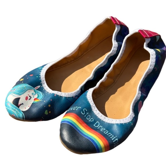Unicorn Rainbow Foldable Flats sz 40 - Picture 9 of 9